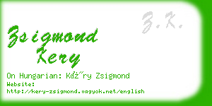 zsigmond kery business card